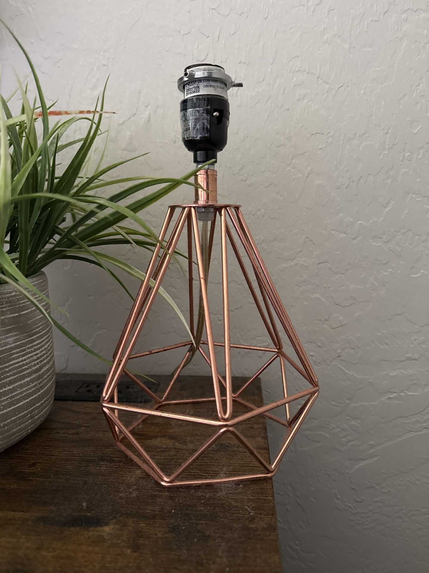 Copper Lamp Base Geometric Vintage