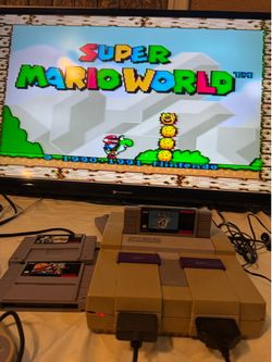 Super Nintendo with 3 games