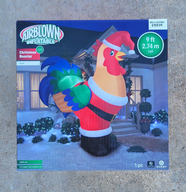 9 ft Tall Inflatable Rooster w/ Lights BRAND NEW (AirBlown Inflatable from Tractor Supply)