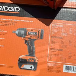 Ridgid 1/2" Impact Wrench Cordless 18V Battery Charger 