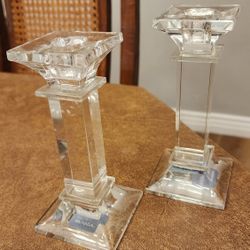 Mikasa Crystal Pillar Candle Holders