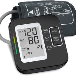 Blood Pressure Monitor Upper Arm Digital Blood Pressure Machine for Home Use Adjustable BP Cuff 8.7”-15.7” Large LCD Display 2x120 Readings Storage