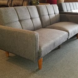 Brand New 79" x 44" Gray Fabric Sofa Futon