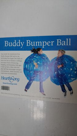 2 buddy bumper balls... New.Approximately 36'' diameter Maximum weight limit 200 lbs Heavy duty PVC vinyl For ages 6 and up