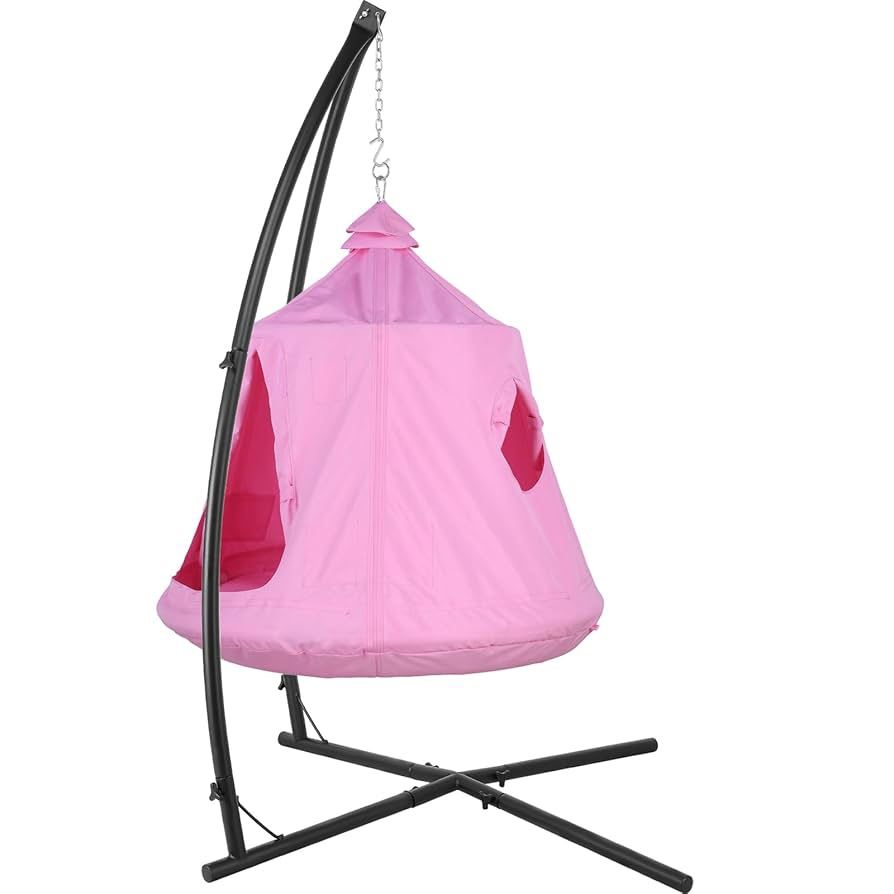 Brand New And Assembled Hammock Chair Stand Canopy w/Steel Frame,Indoor Outdoor Egg Basket