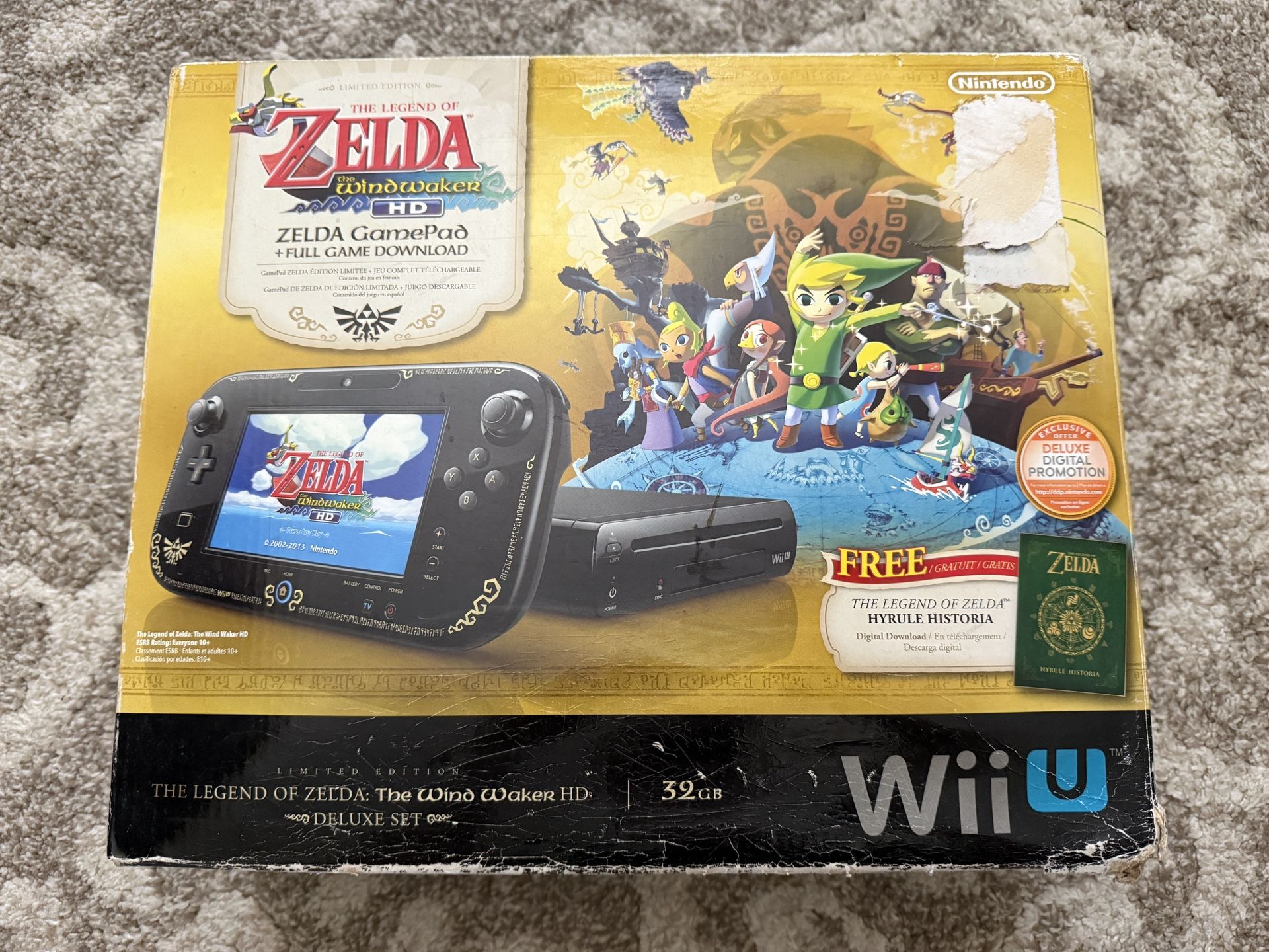 Nintendo wii u zelda windwaker hd edition console
