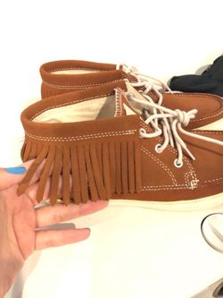 CONVERSE khaki Women size 8 Girl fringe lace BRAND NEW***