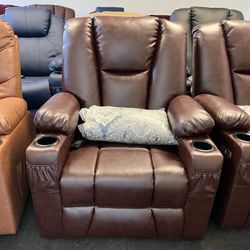 Dark Brown Faux Leather Electric Power Lift Chair 7509