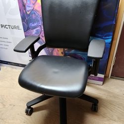 Allsteel Black Leather Office Chair