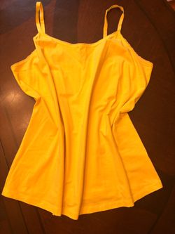 Lane Bryant The Cotton Cami Adjustable Strap Tank Top Yellow Women's Size 14/16