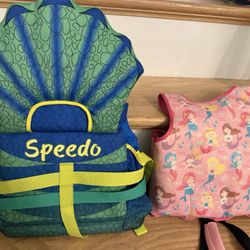 2 Life Vests - Speedo Dinosaur & Princess 