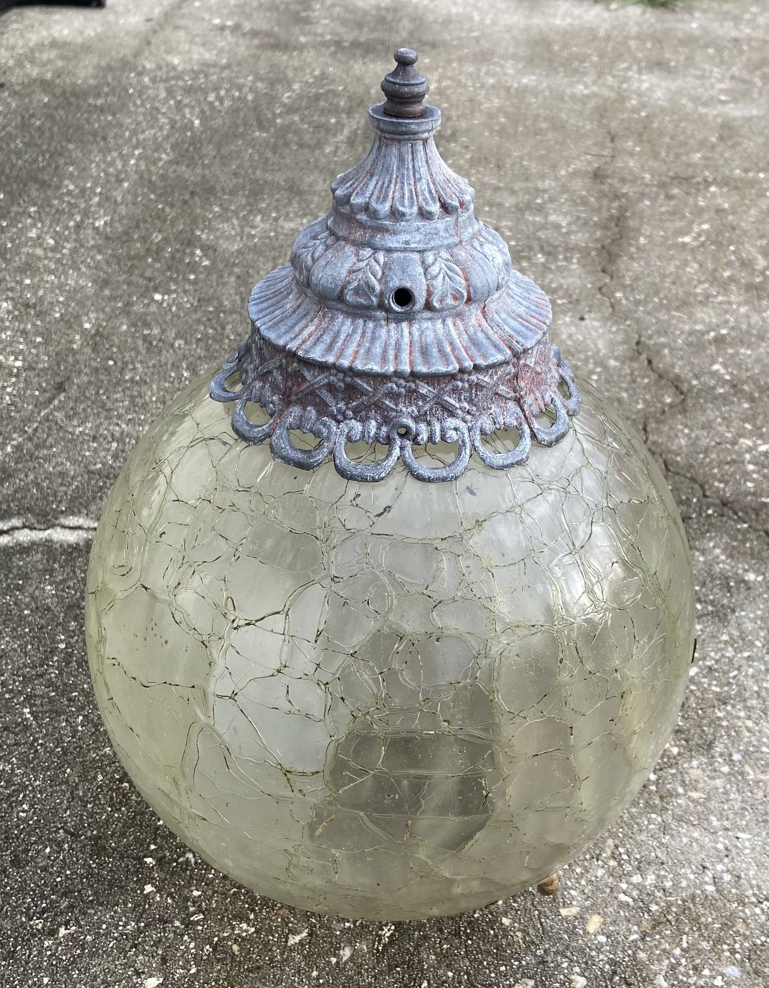 Vintage Crackle Glass Lamp Globe