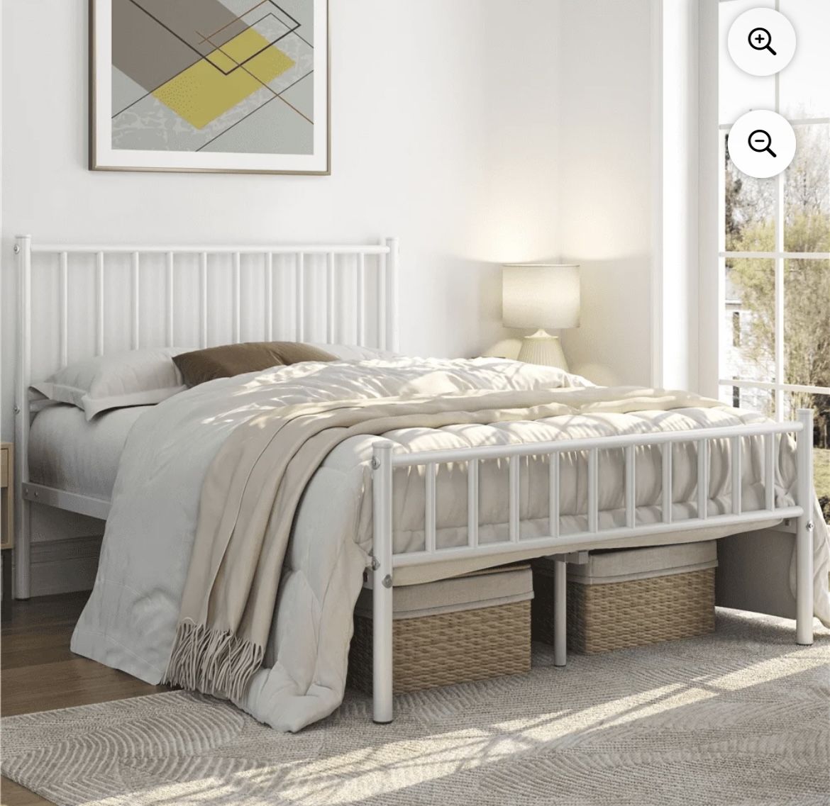 White Metal Bed Frame (Full) - Great Condition!
