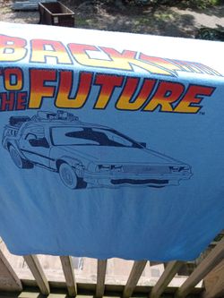 XL Back To The Future light blue t shirt