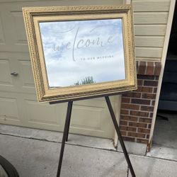 Wedding Mirror Sign With Stand / Easel 