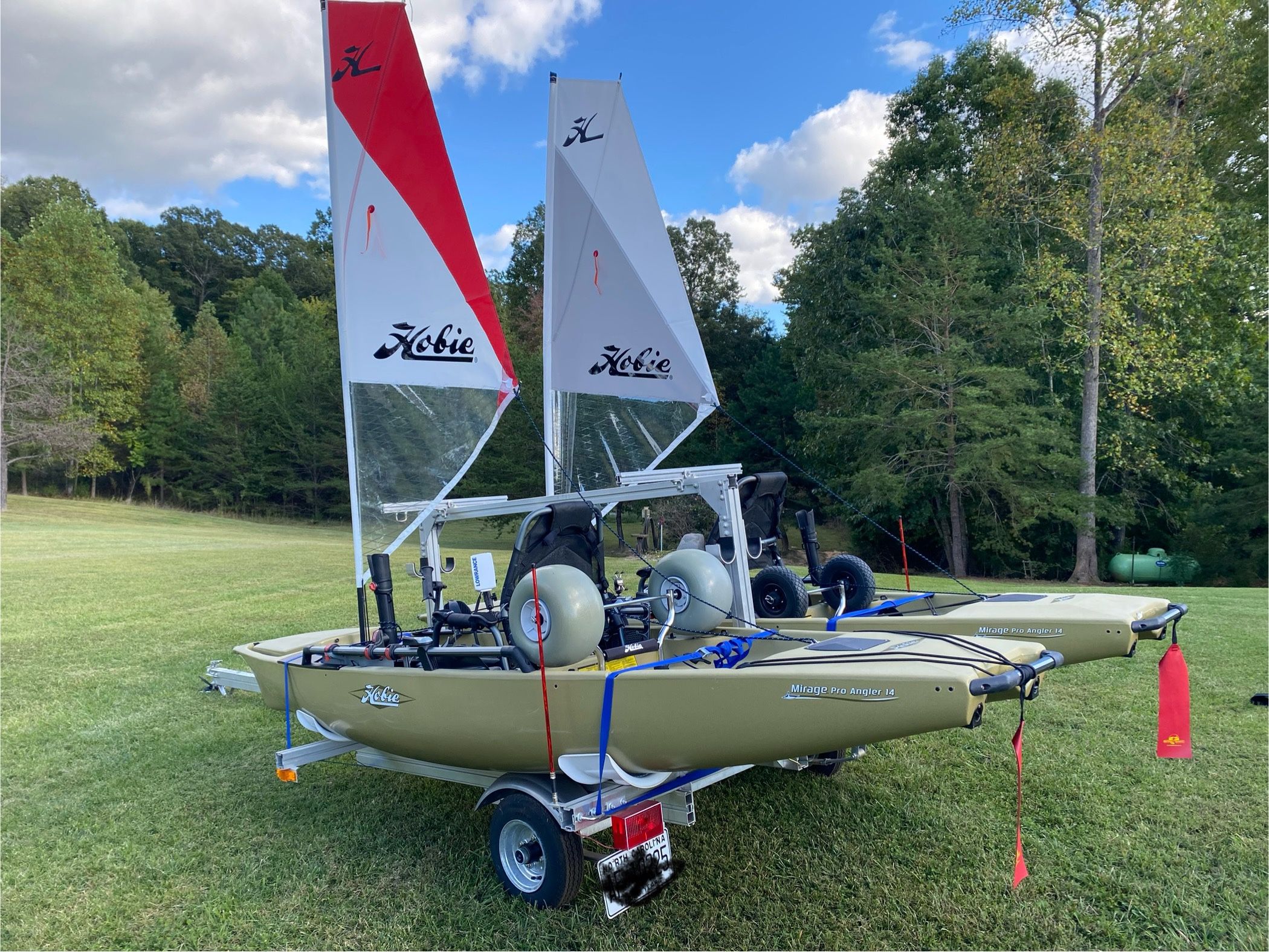 Hobie ProAngler 14 kayaks w/trailer 