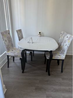 Solid wood dining table and chairs