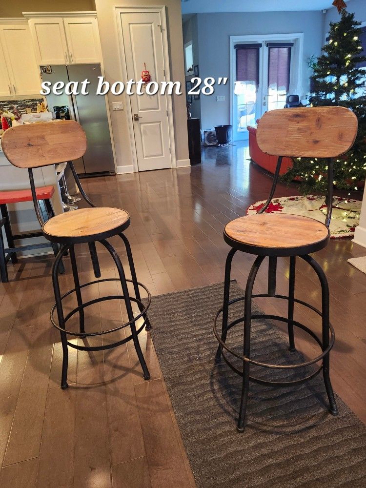 Can Deliver Elegant Wrought Iron Bar Stools – Set of 2