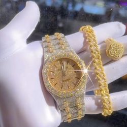 Luxury Watch With Bracelet And Ring Package 