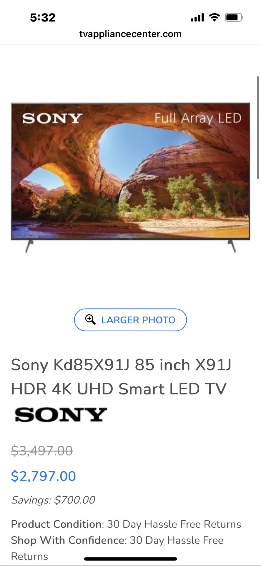 Sony Kd-85x91j