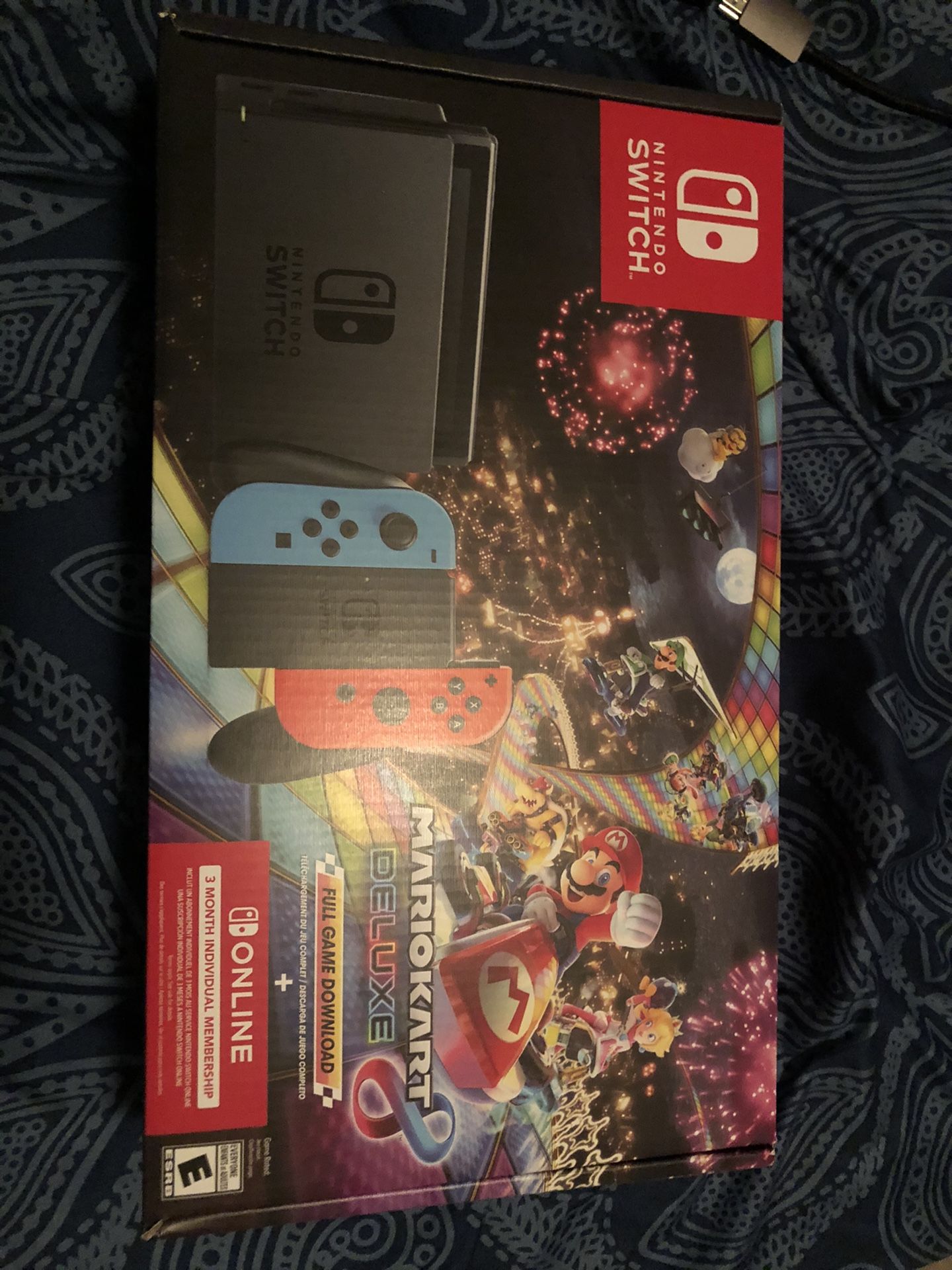 Nintendo Switch™ w/ Neon Blue & Neon Red Joy-Con™ + Mario Kart™ 8 Deluxe (Full Game Download) + 3 Month Nintendo Switch Online Individual Membership