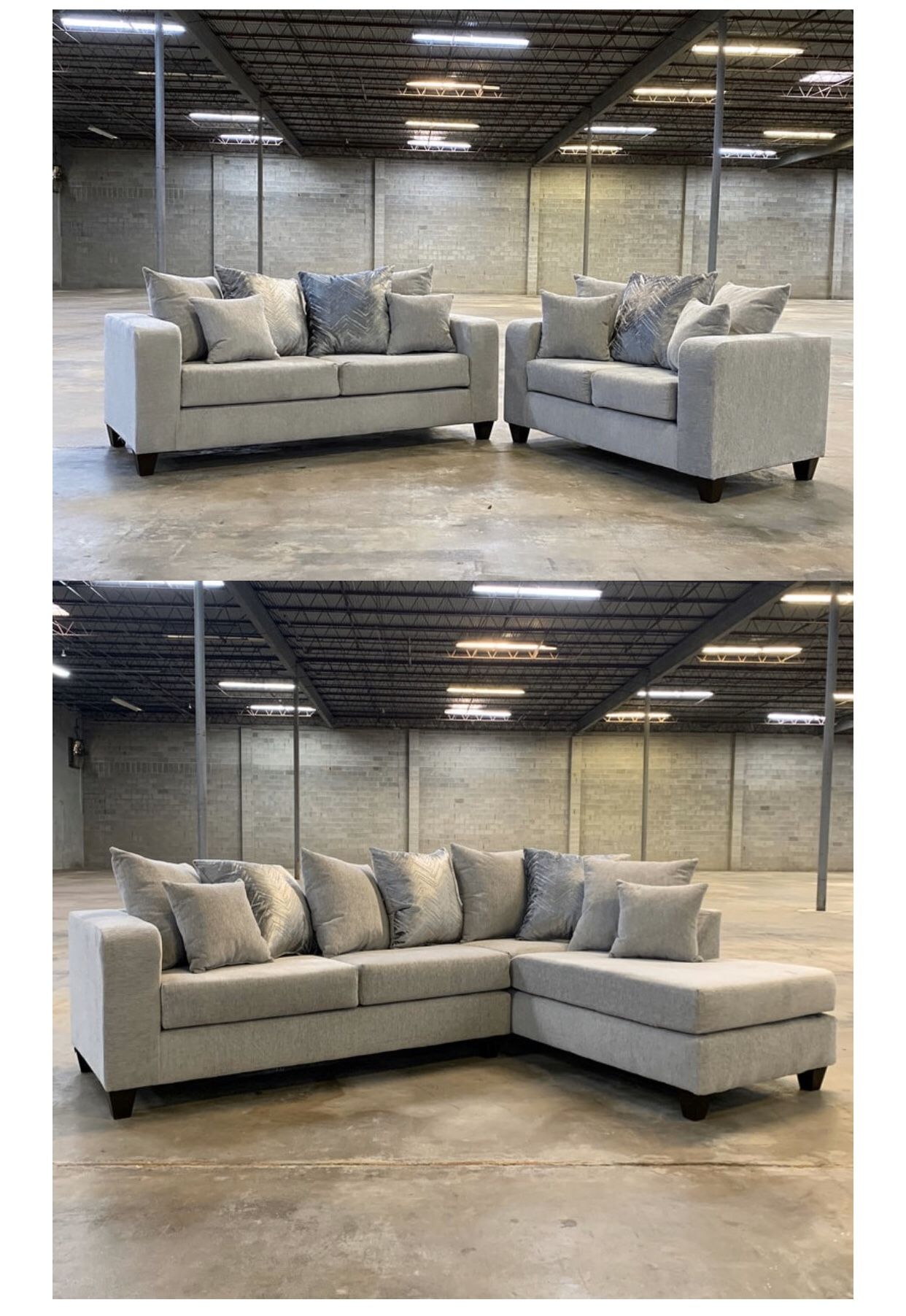 Grey Sofa Loveseat or Sectional