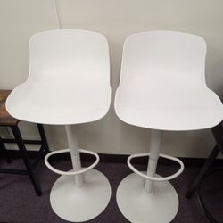 New White Adjustable Bar Stools 