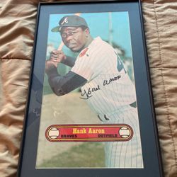 Hank Aaron Autographed 1972 Tops Test Issue Poster