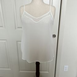 Maurices White Sheer Layered Cami Tank Top - L