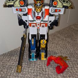 Vintage 1994 Bandai MMPR Thunder Megazord Action Figure with Sword & Firebird