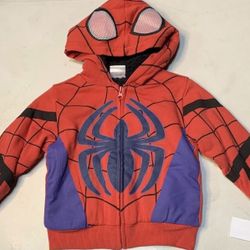 New Marvel Spiderman boys size 2T Sherpa fleece lined hoodie