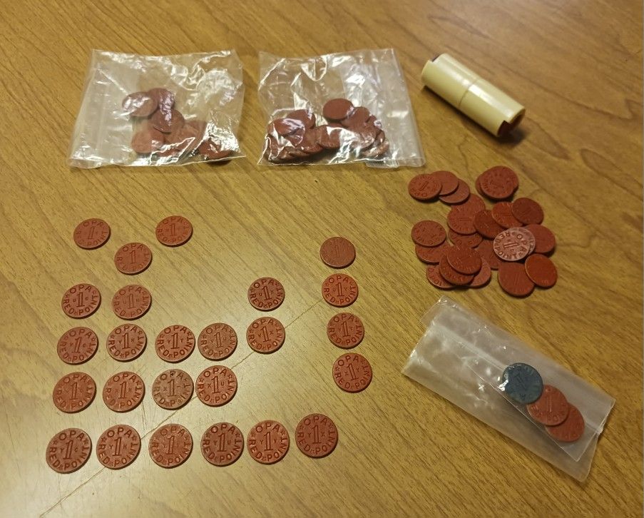 WWII Military Ration Tokens, plus