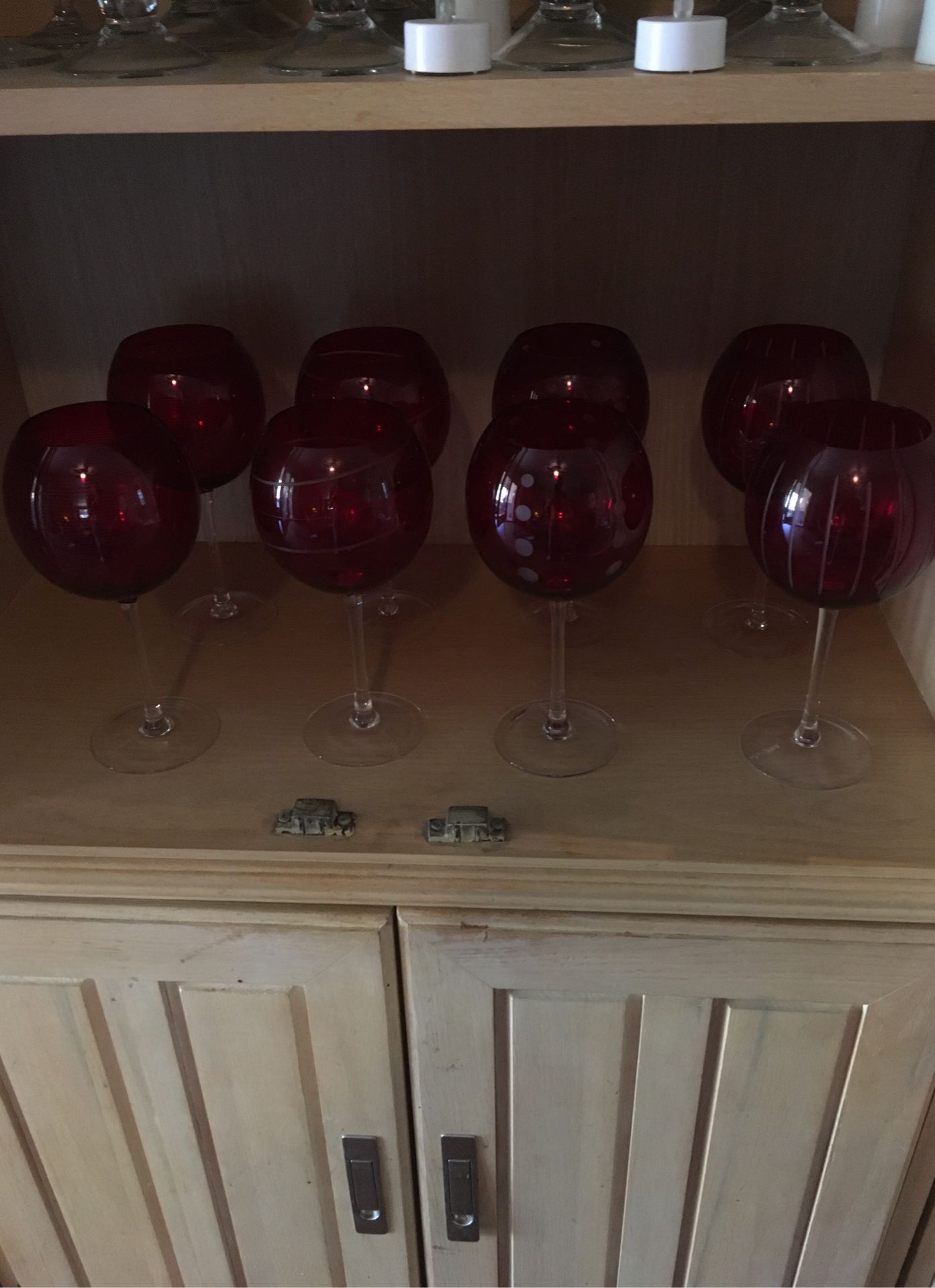 Mikasa red balloon wine glasses