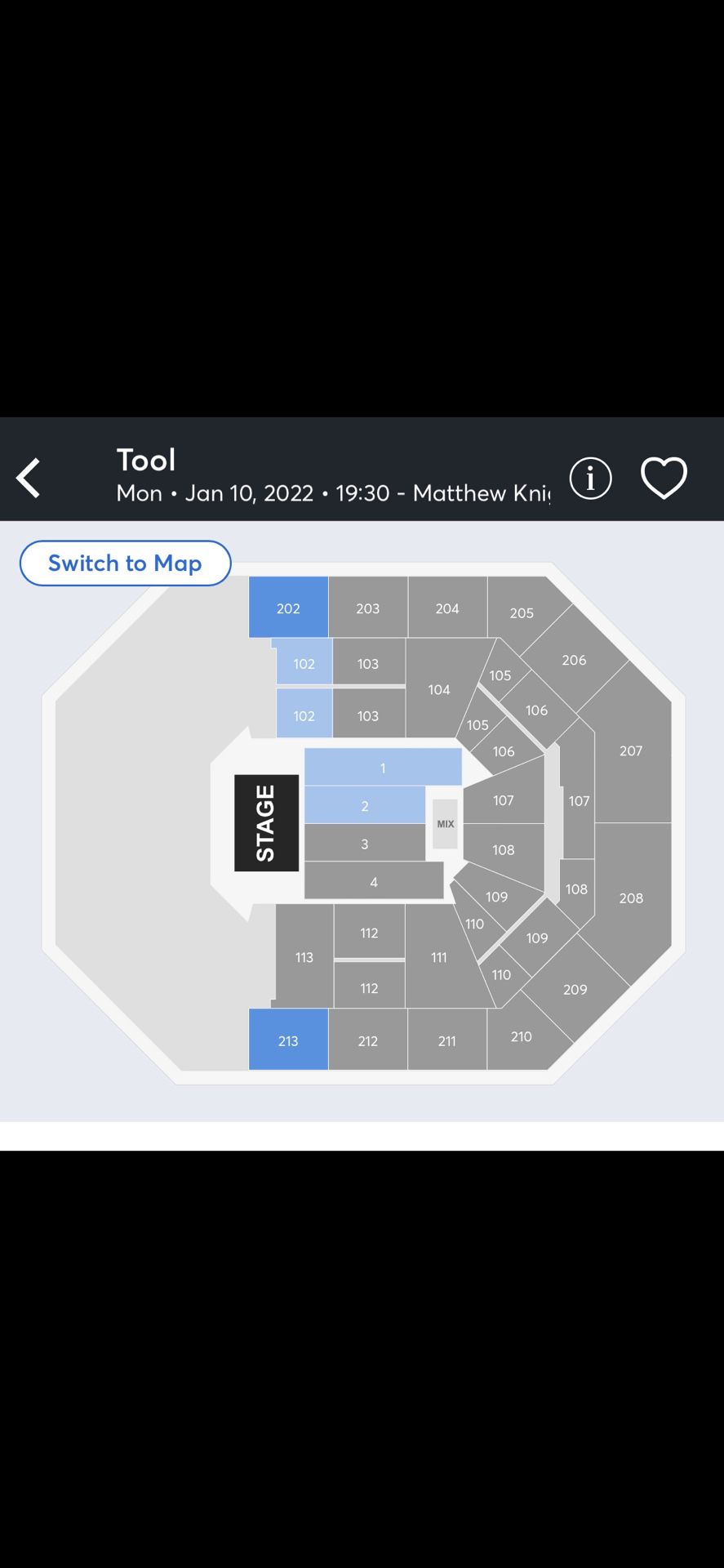 TOOL tickets (4) January 10th, 2022 Matthew Knight Arena