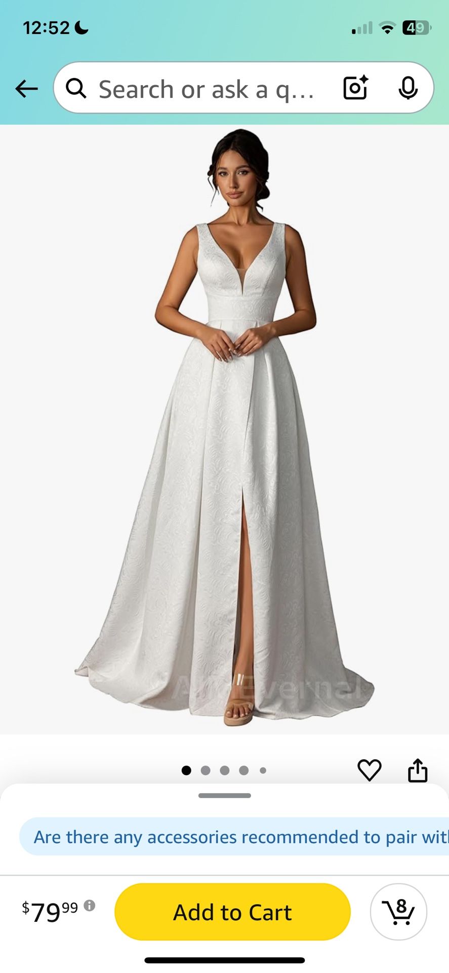 Bride Wedding Dress of Elegant Royal Style,2024 Summer Beach Wedding Gown Simple Series,Summer Wedding Guest Dress Front Slit