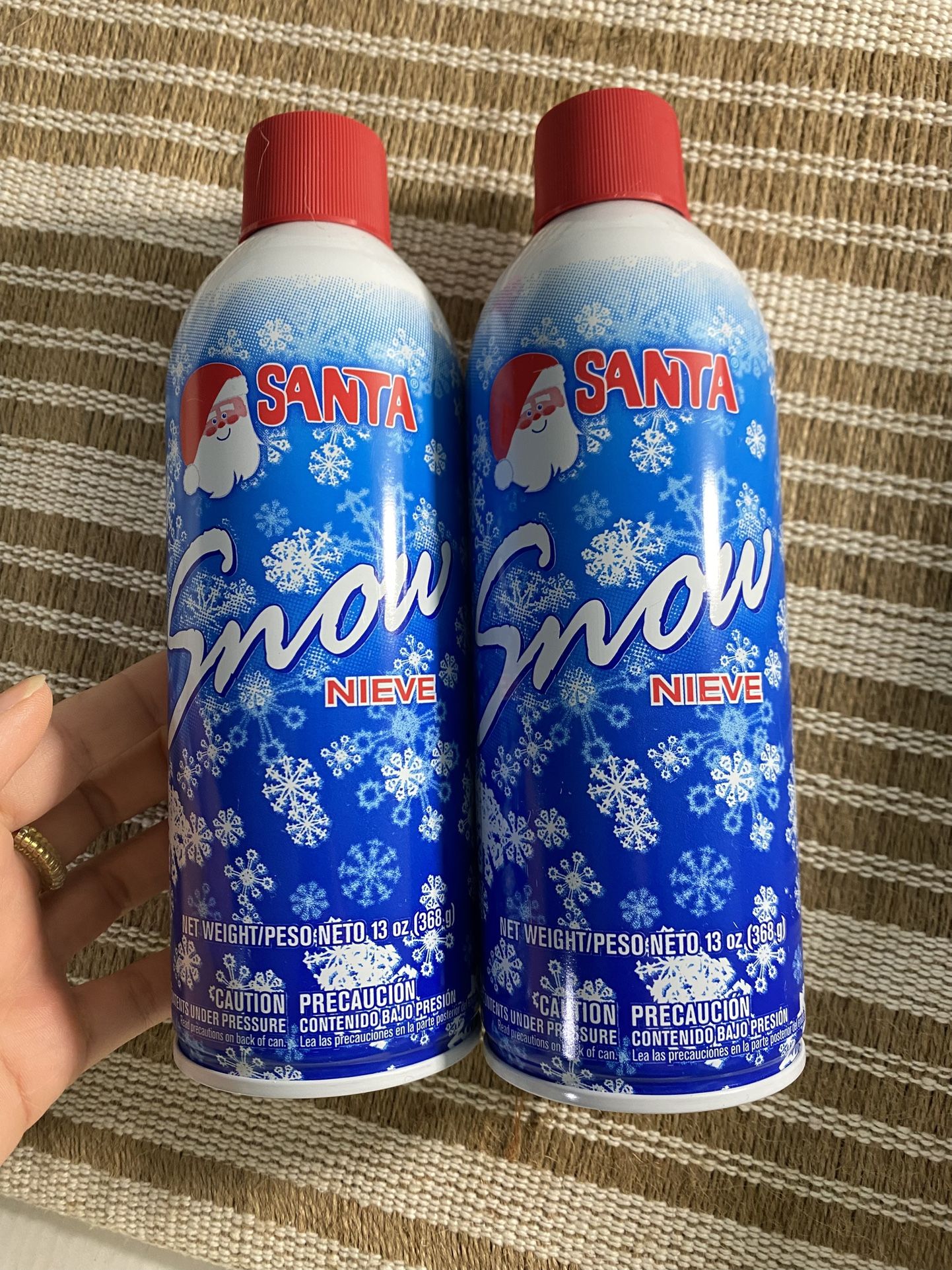 2 Pack Brand New Santa Snow Nieve Artificial Spray Snow 13 oz Cans Aerosol