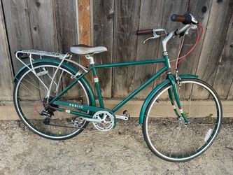 Public brand commuter bike with rack