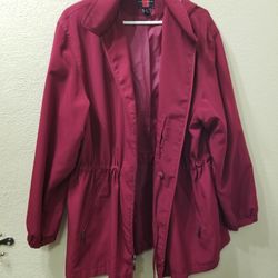 Gallery Women's Size XL Red Rain Jacket