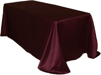 Burgundy rectangular satin table cloth