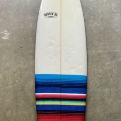 6'1” Retro Quad Fish Quad Degree 33 Surfboard with Mexican Blanket Inlay (Poly)
