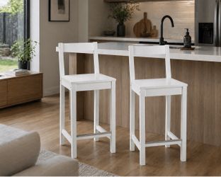 New! Wooden Counter Height Bar Stools (2 Pack)