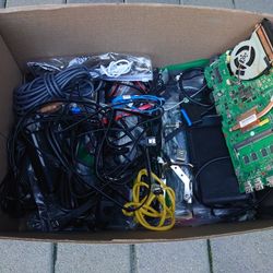 Free PC Parts Tools Cables Chargers SATA Gaming Computer Builds Adapters Ethernet Hard Drive Enclosure 