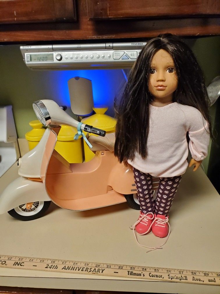 Our Generation Doll 18 Inch With Scooter