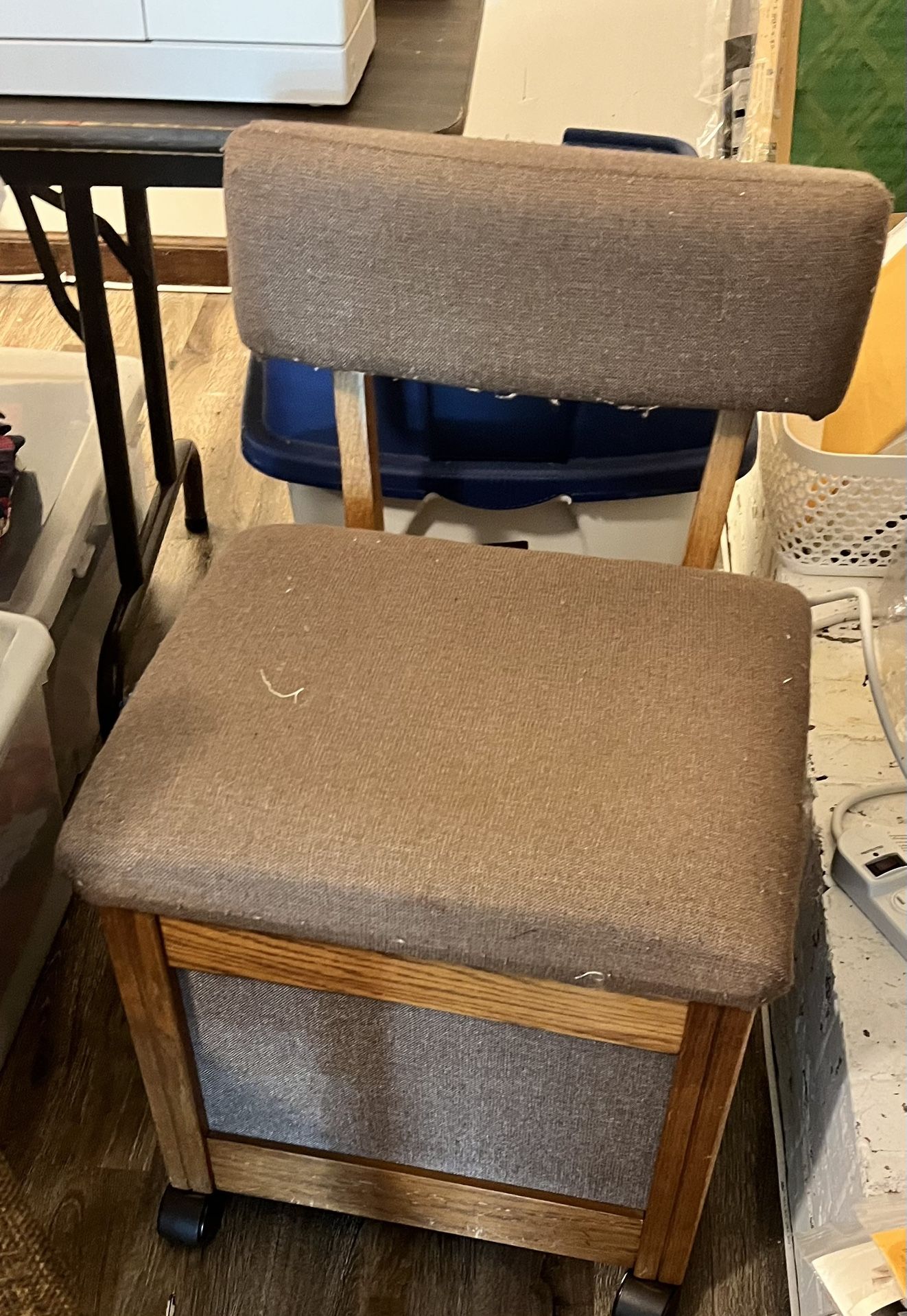 Vintage Sewing Chair With Storage