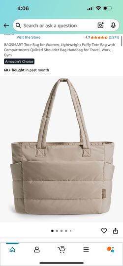 Tan Puffy Tote Bag- Bagsmart
