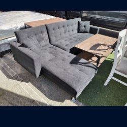 New Sofa Chise 
Fabric Black
Reversible 
Futon Bed 
$409 + Tax