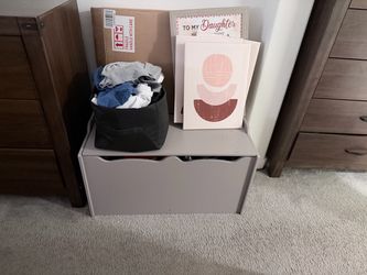 Gray  Storage Bench