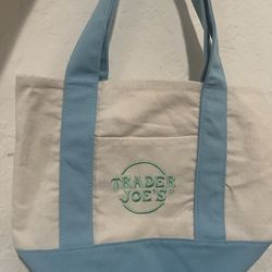 Trader Joe’s Mini Canvas Tote Bag- Blue