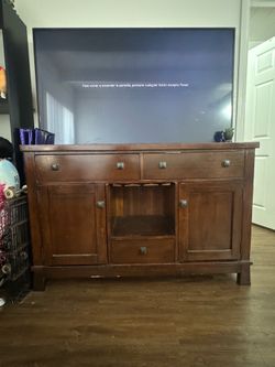 Living Room Dresser w/ wine glass holders