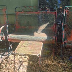 Vintage Russell Woodard Spring Rocker Chairs and Rocker Couch Hard to Find